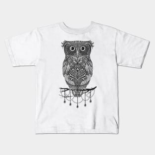 Owl with Jewelry Kids T-Shirt